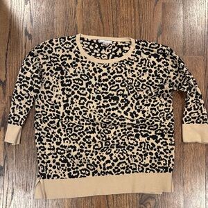 Banana Republic Leopard Print Sweater - Black and Tan
